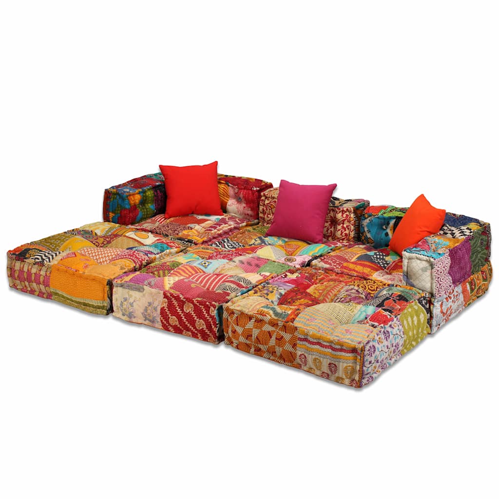3místný modulární pouf patchwork textil
