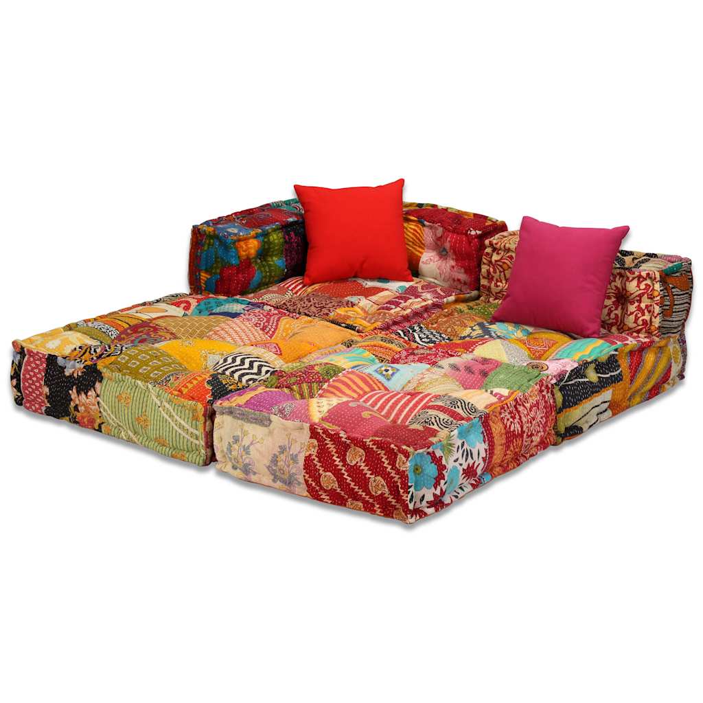 3místný modulární pouf patchwork textil