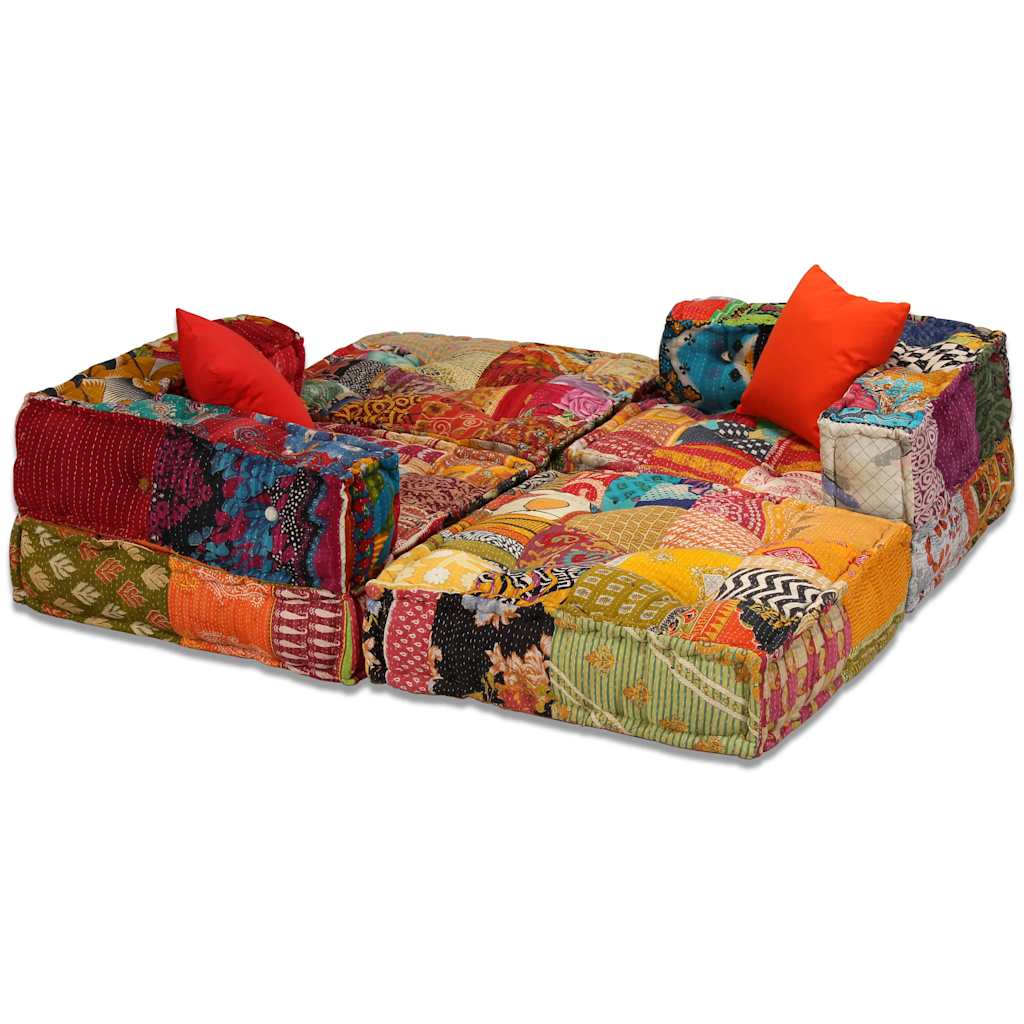 3místný modulární pouf patchwork textil