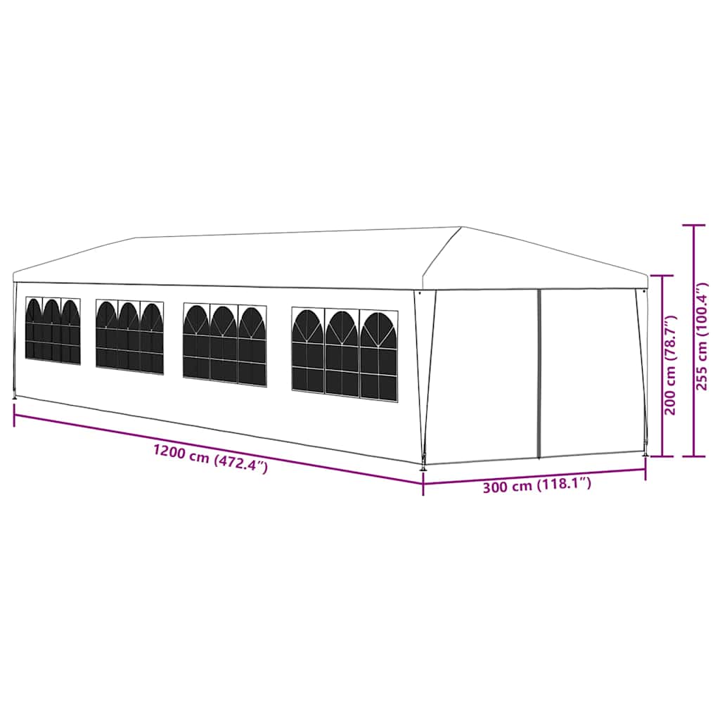 Zahradní party stan 3x12 m bílý