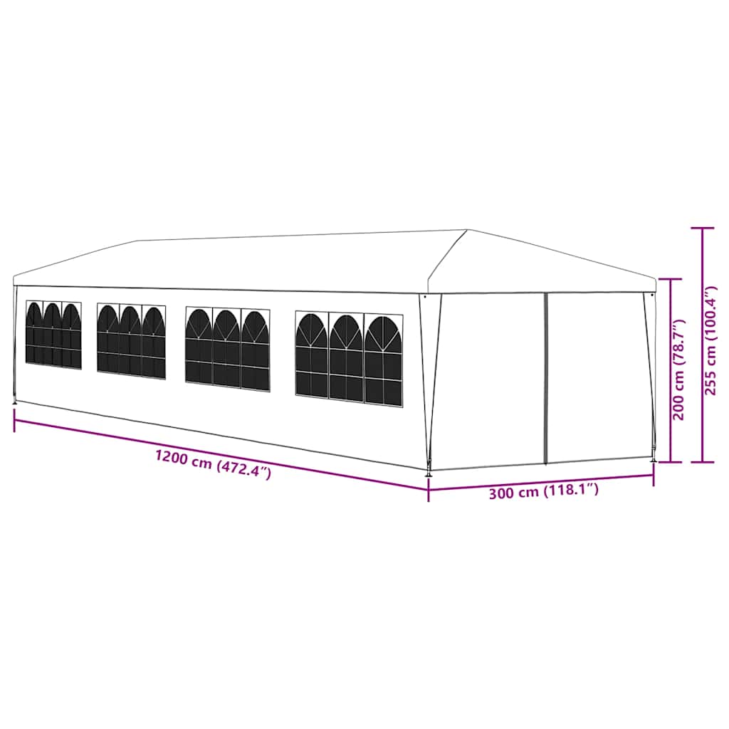 Zahradní party stan 3x12 m modrý
