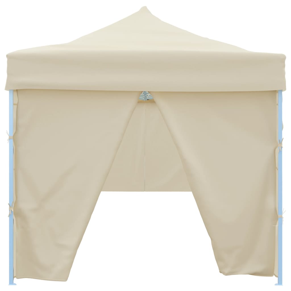 Skládací nůžkový party stan s 8 bočními stěnami 870x291x315 cm krémový