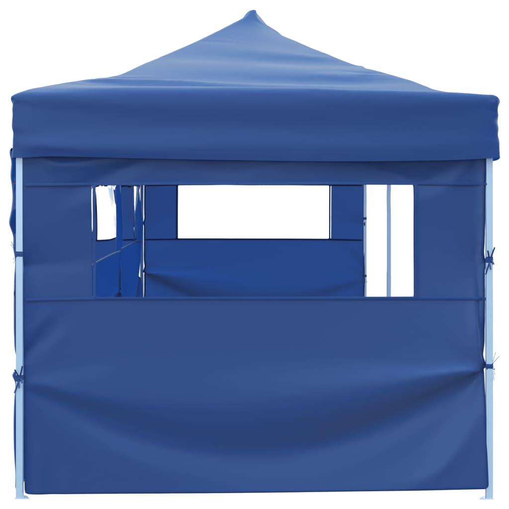 Skládací nůžkový party stan s 5 bočními stěnami 3 x 9 m modrý