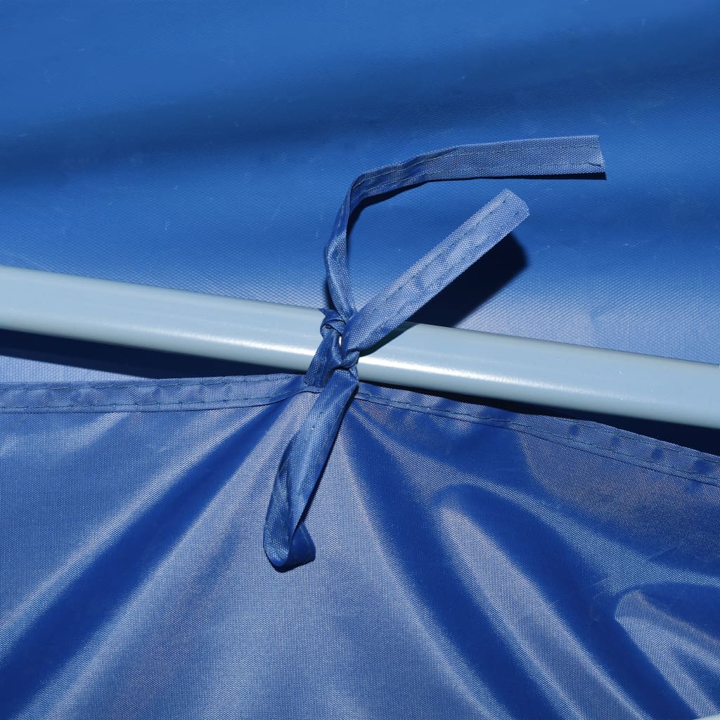 Skládací nůžkový party stan s 8 bočními stěnami 870x291x315 cm modrý