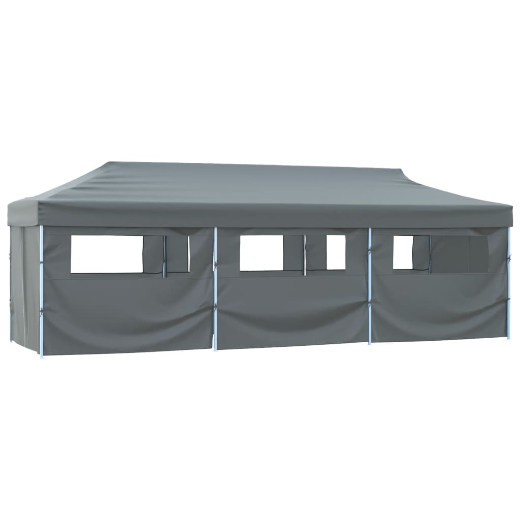 Skládací nůžkový stan s 8 bočními stěnami 870x291x315 cm antracitový
