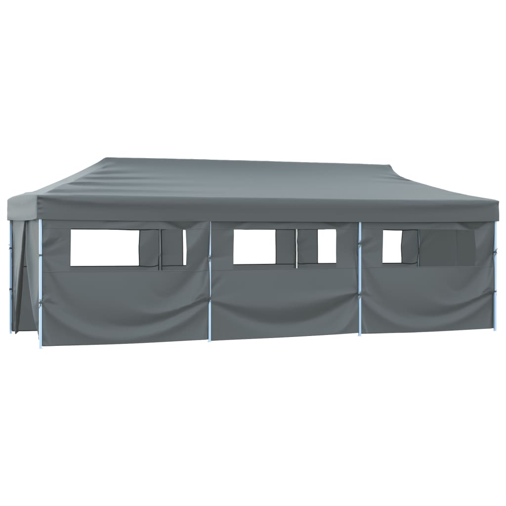 Skládací nůžkový stan s 8 bočními stěnami 870x291x315 cm antracitový