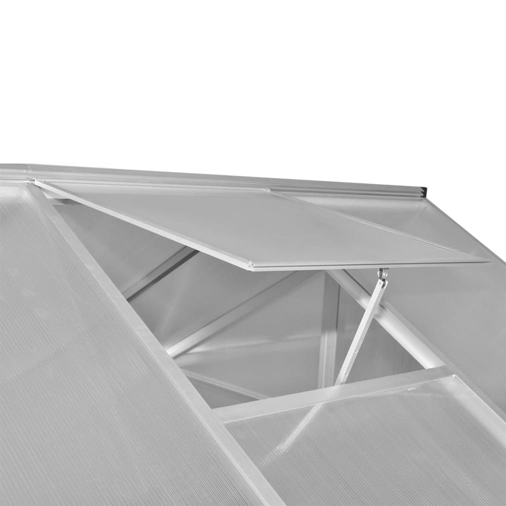 Zpevněný hliníkový skleník s podkladovým rámem 4,6 m²