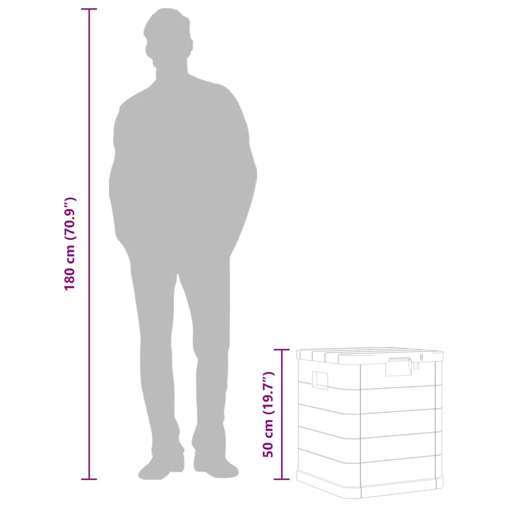 Zahradní úložný box 90 l světle šedý