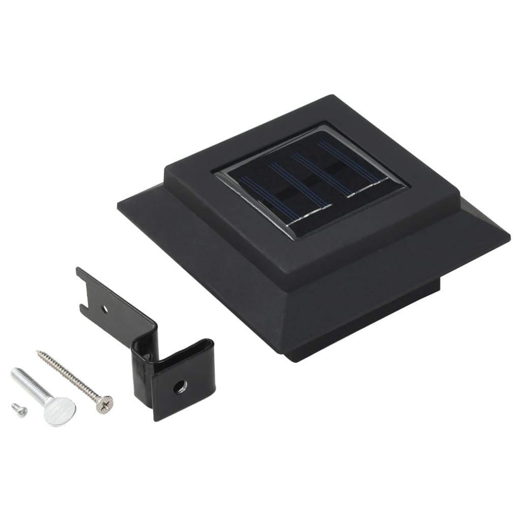 Zahradní solární lampy 12 ks LED čtvercové 12 cm černé