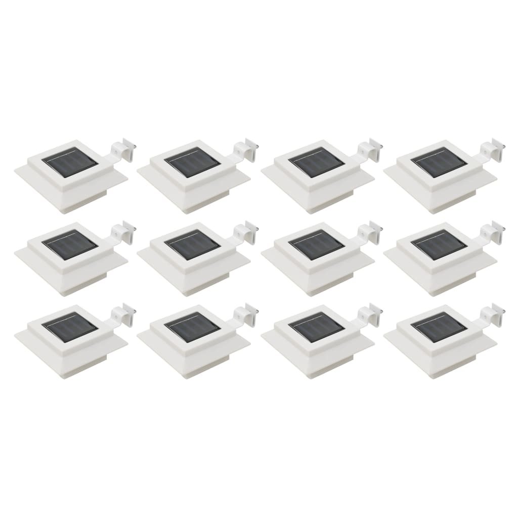 Zahradní solární lampy 12 ks LED čtvercové 12 cm bílé