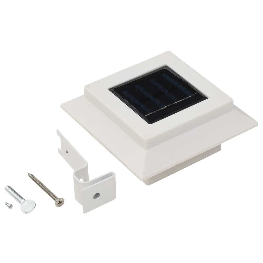 Zahradní solární lampy 12 ks LED čtvercové 12 cm bílé