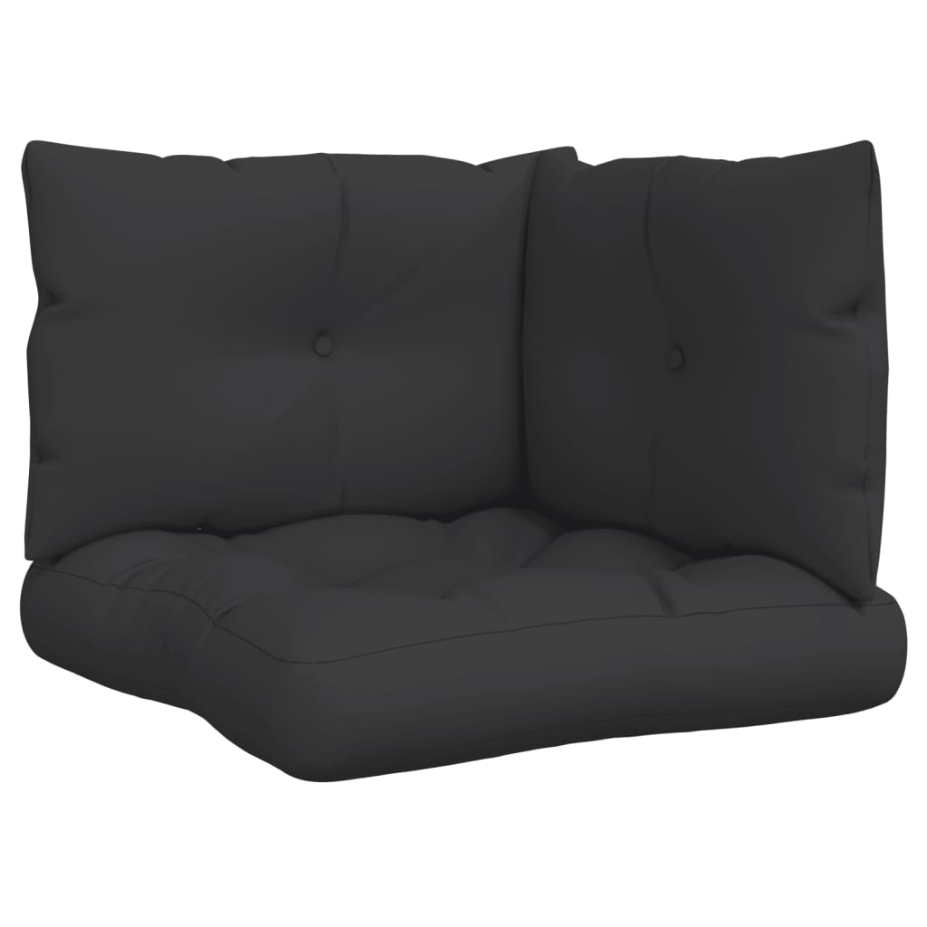 Podušky na palety 3 ks černé textil