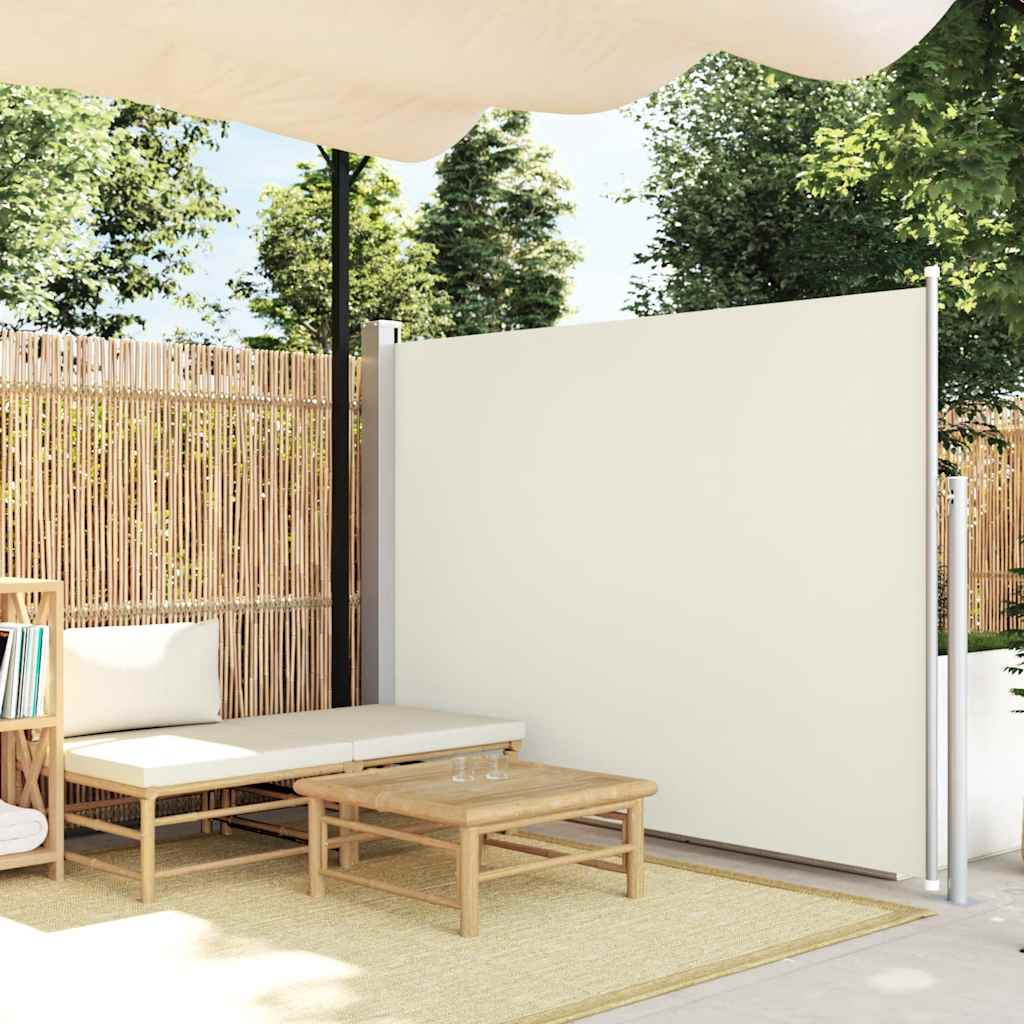 Zatahovací boční markýza/zástěna na terasu 170 x 300 cm krémová
