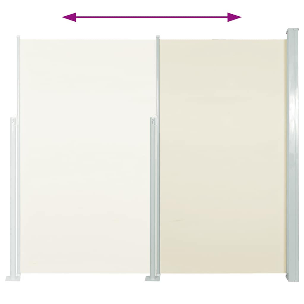 Zatahovací boční markýza/zástěna na terasu 120 x 500 cm krémová