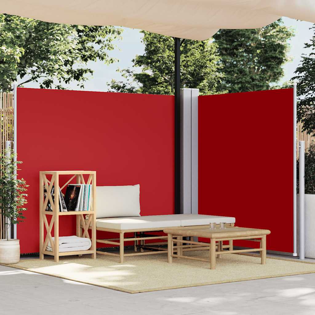 Zatahovací boční markýza / zástěna 170 x 600 cm červená