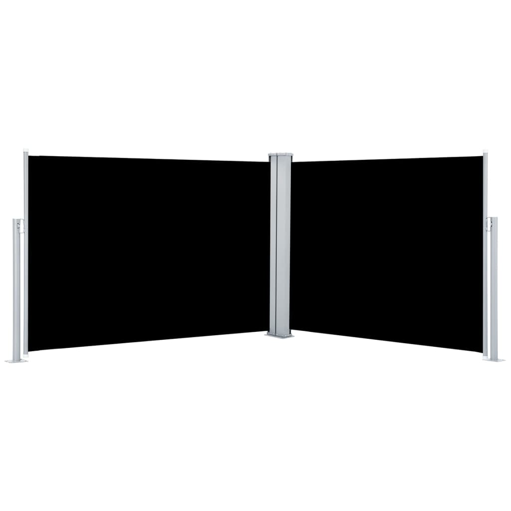 Zatahovací boční markýza / zástěna černá 100 x 1000 cm