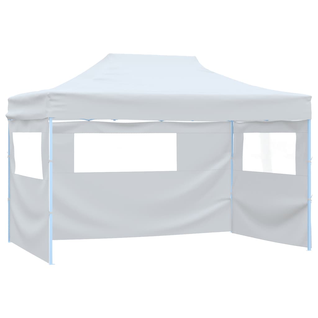 Skládací party stan se 3 stěnami 3 x 4,5 m bílý