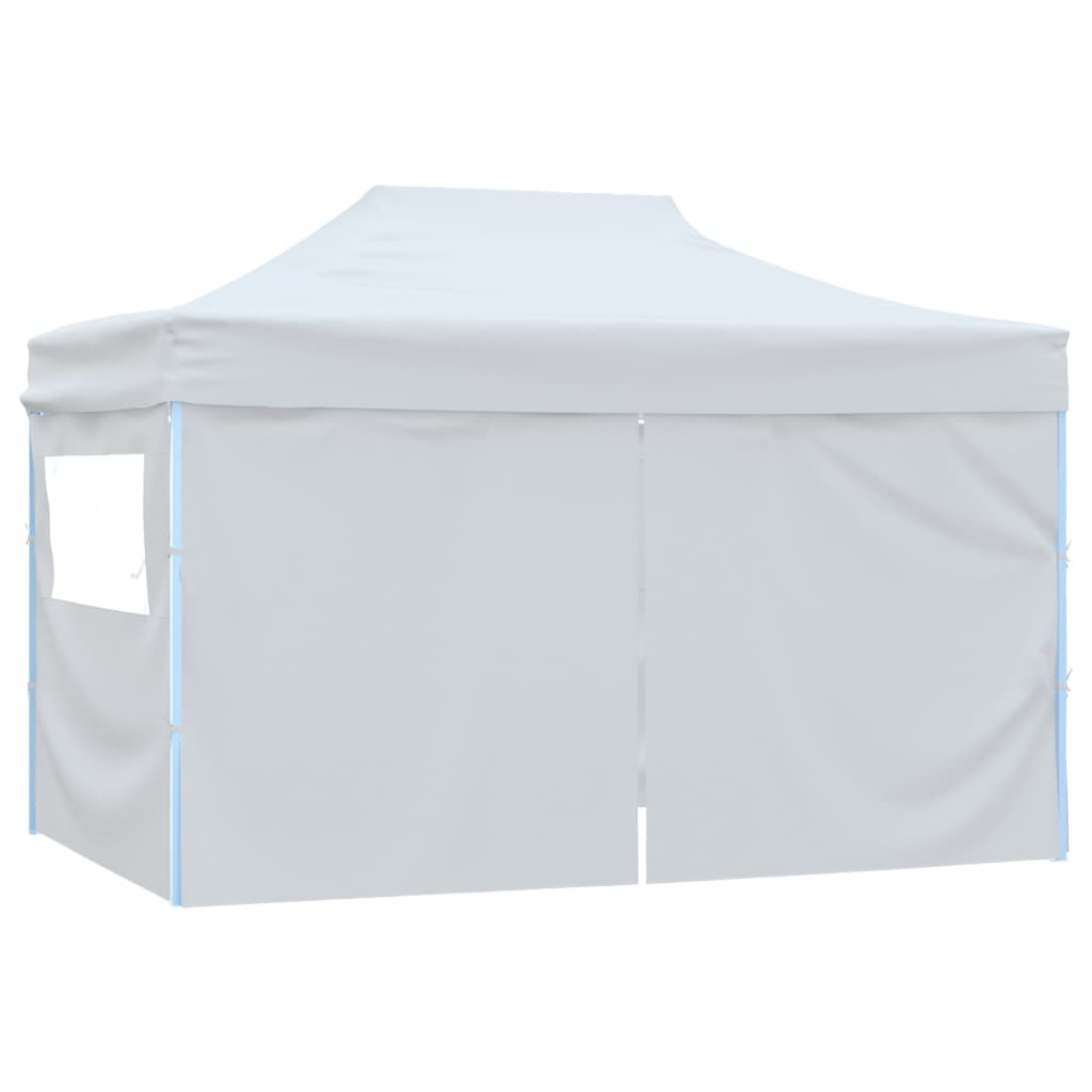 Skládací party stan se 3 stěnami 3 x 4,5 m bílý