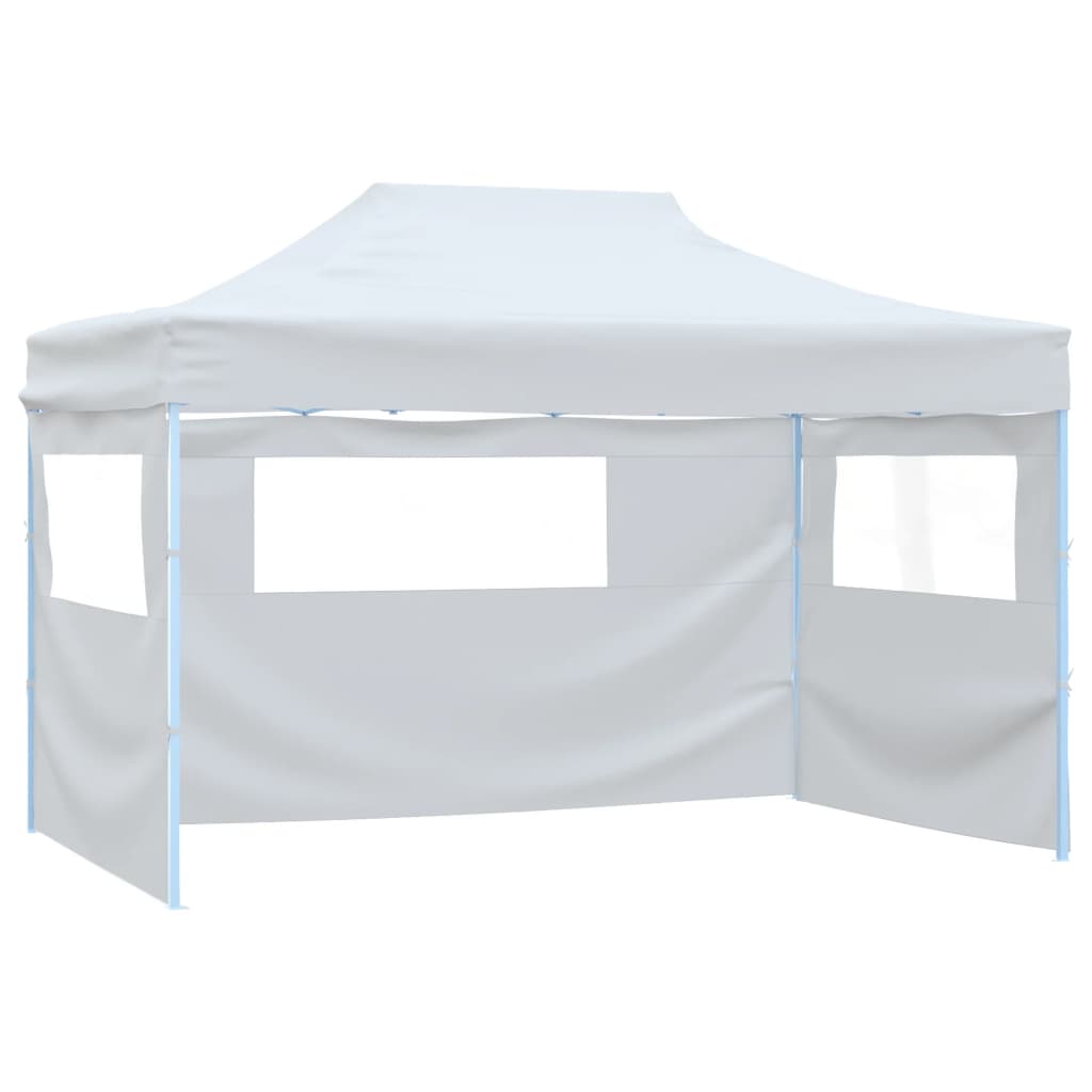 Profesionální skládací party stan 3 bočnice 280x410x315 cm ocel bílý