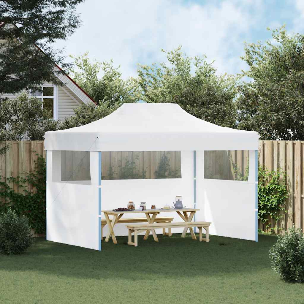 Profesionální skládací party stan 3 bočnice 280x410x315 cm ocel bílý