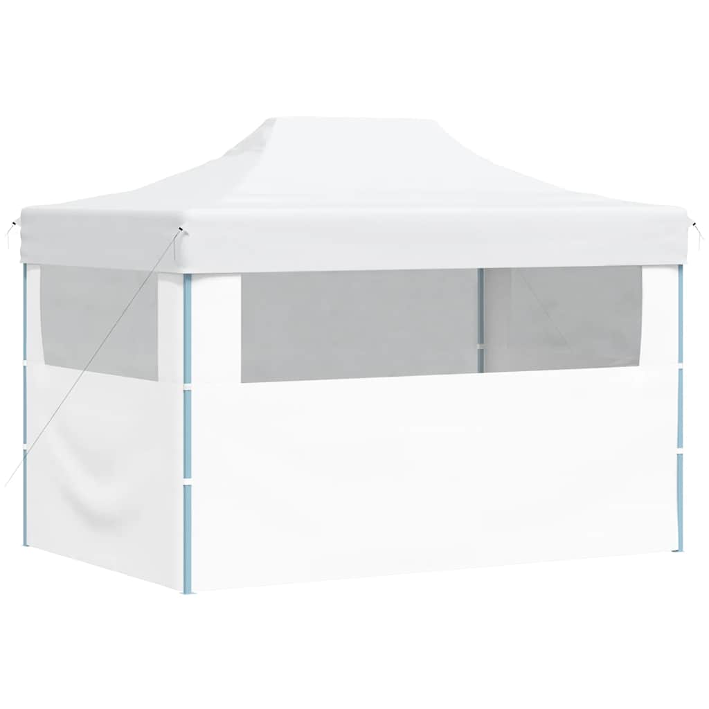 Profesionální skládací party stan 3 bočnice 280x410x315 cm ocel bílý