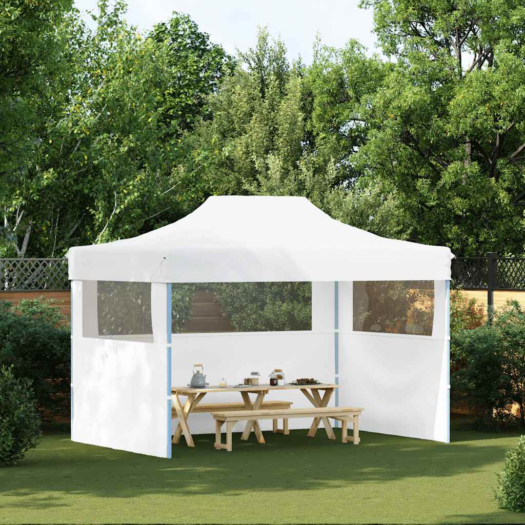 Profesionální skládací party stan 3 bočnice 280x410x315 cm ocel bílý