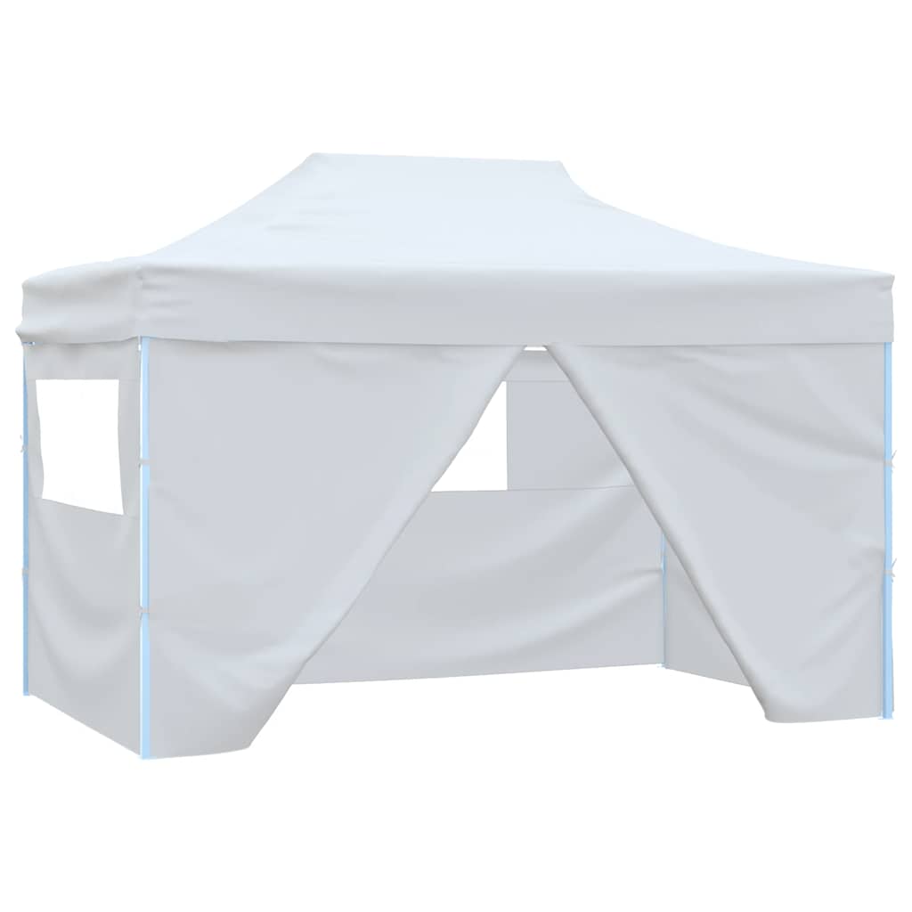 Profesionální skládací party stan 4 bočnice 280x410x315 cm ocel bílý