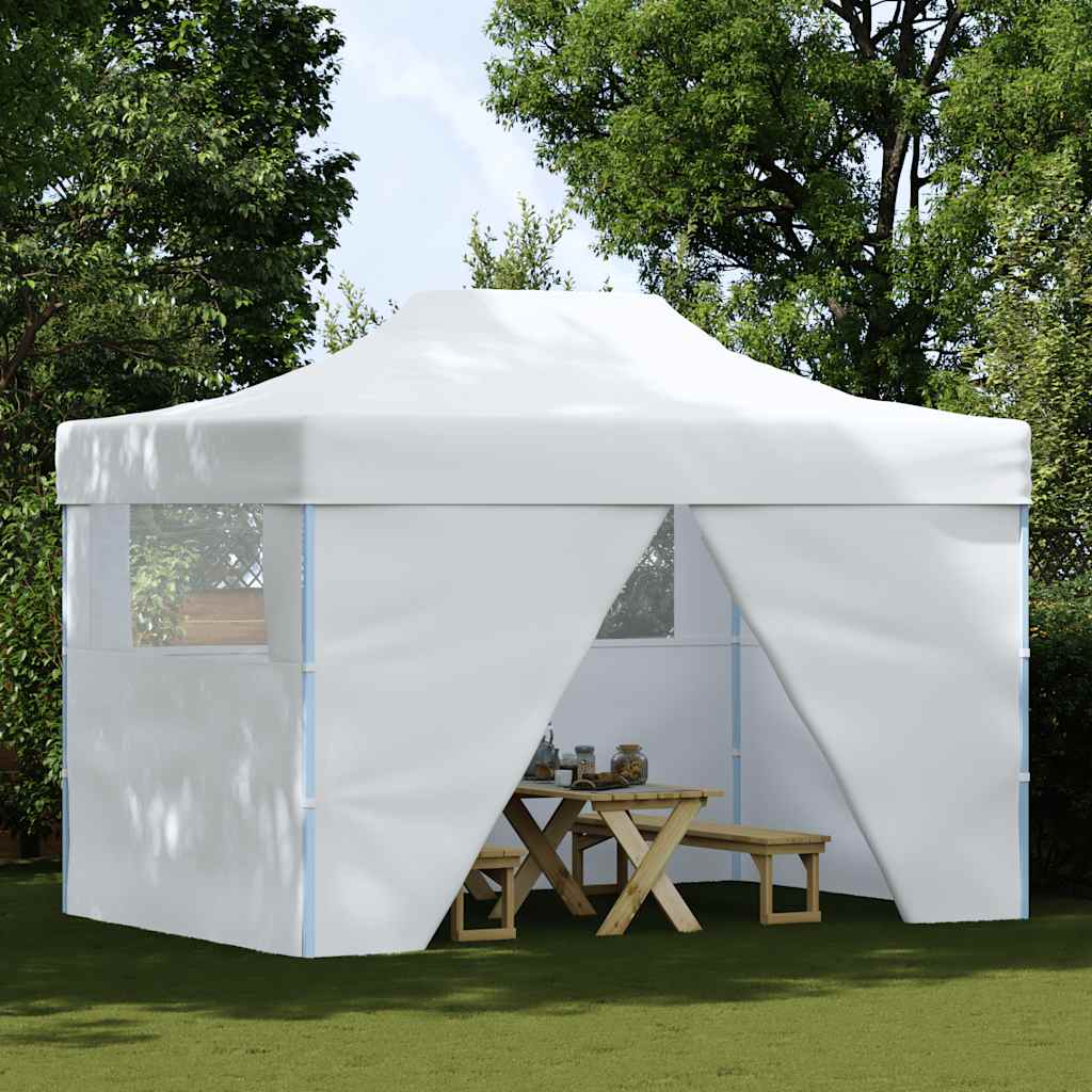 Profesionální skládací party stan 4 bočnice 280x410x315 cm ocel bílý
