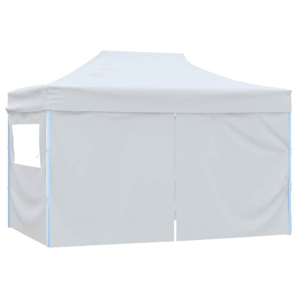 Profesionální skládací party stan 4 bočnice 280x410x315 cm ocel bílý