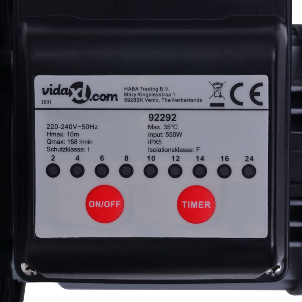 Pískové filtrační čerpadlo s časovačem 550 W 50 l