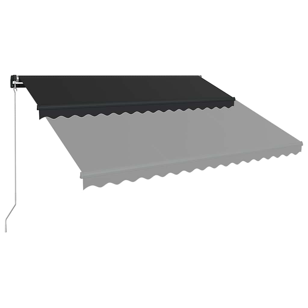 Ručně zatahovací markýza s LED světlem 450 x 300 cm antracitová