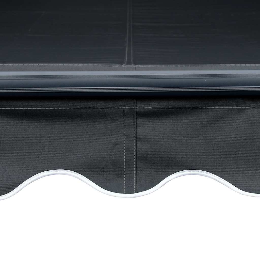 Ručně zatahovací markýza s LED světlem 450 x 300 cm antracitová