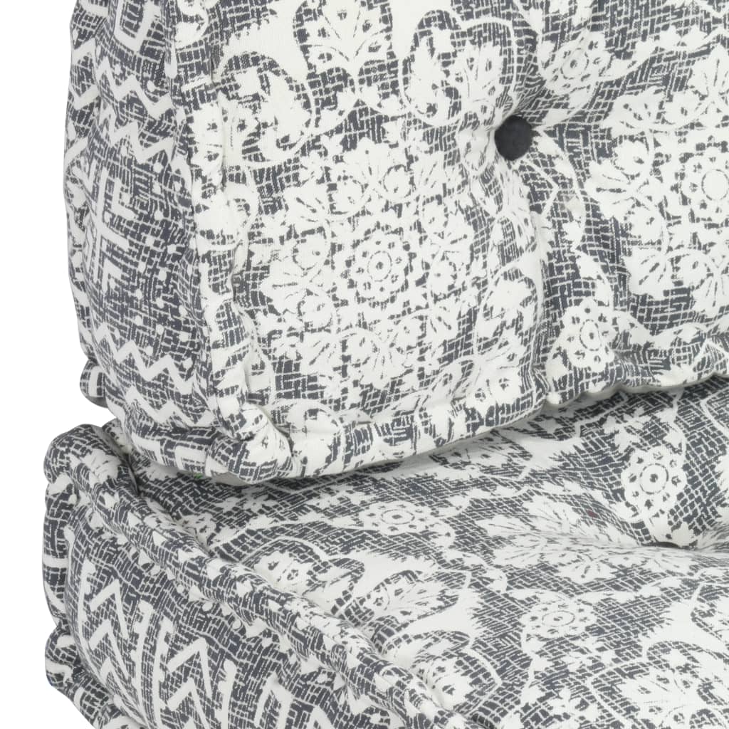 Poduška na pohovku z palet světle šedá textil patchwork