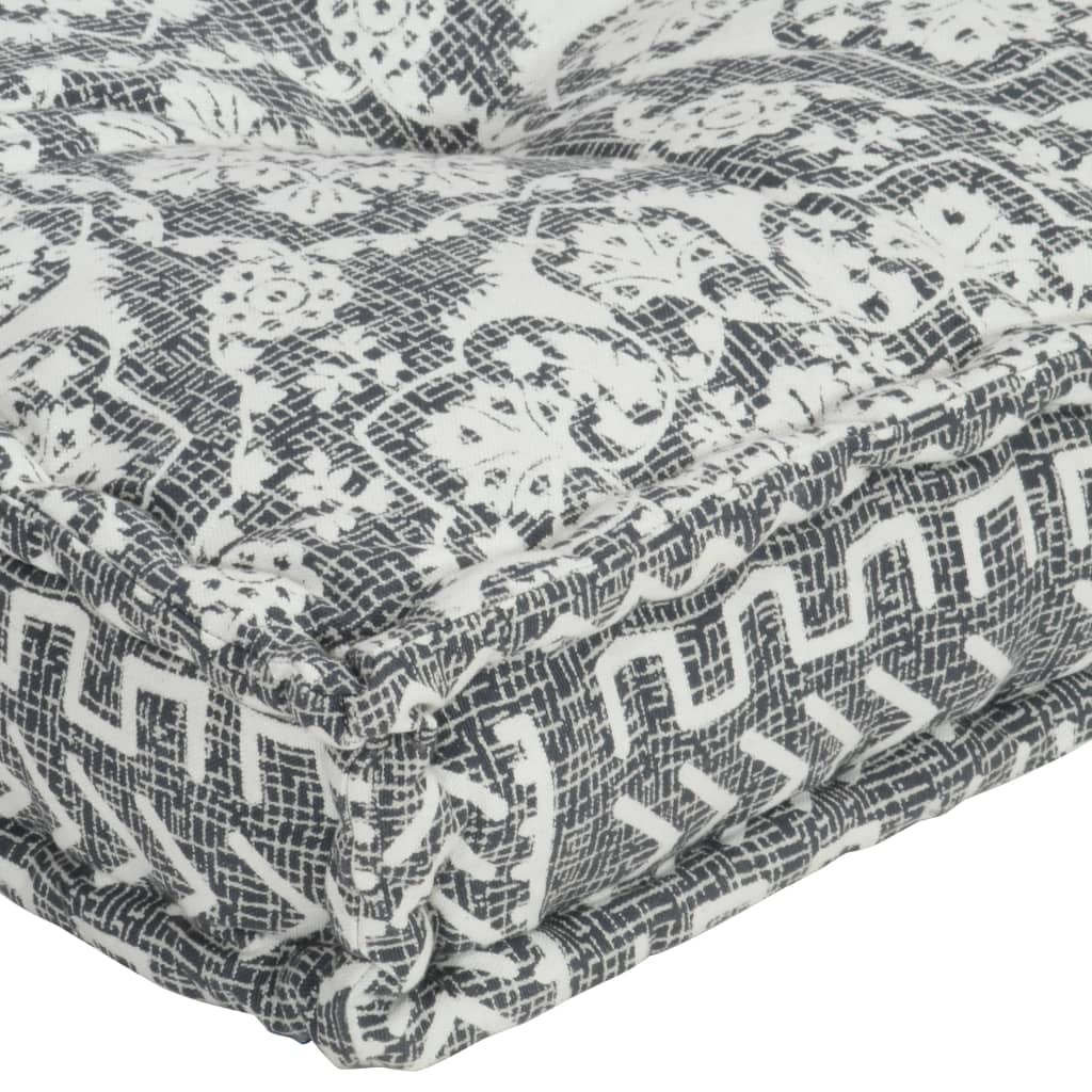 Poduška na pohovku z palet světle šedá textil patchwork