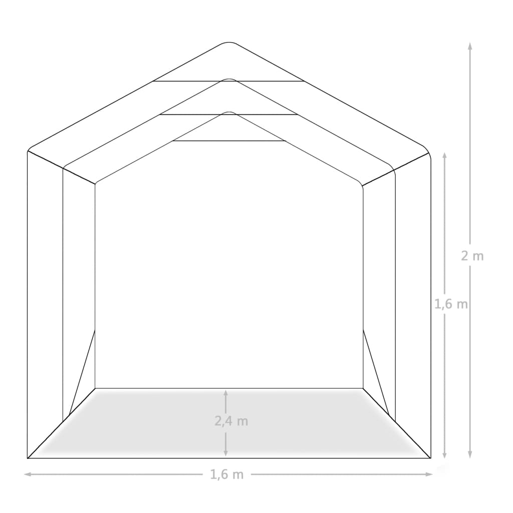 Plachtová garáž PVC 1,6 x 2,4 m zelená