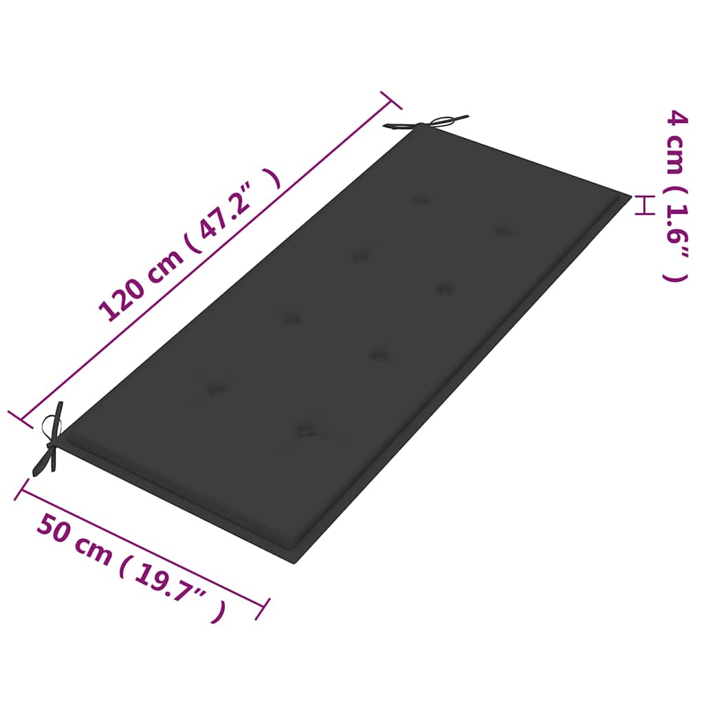2místná zahradní lavice s poduškou 120 cm masivní eukalyptus