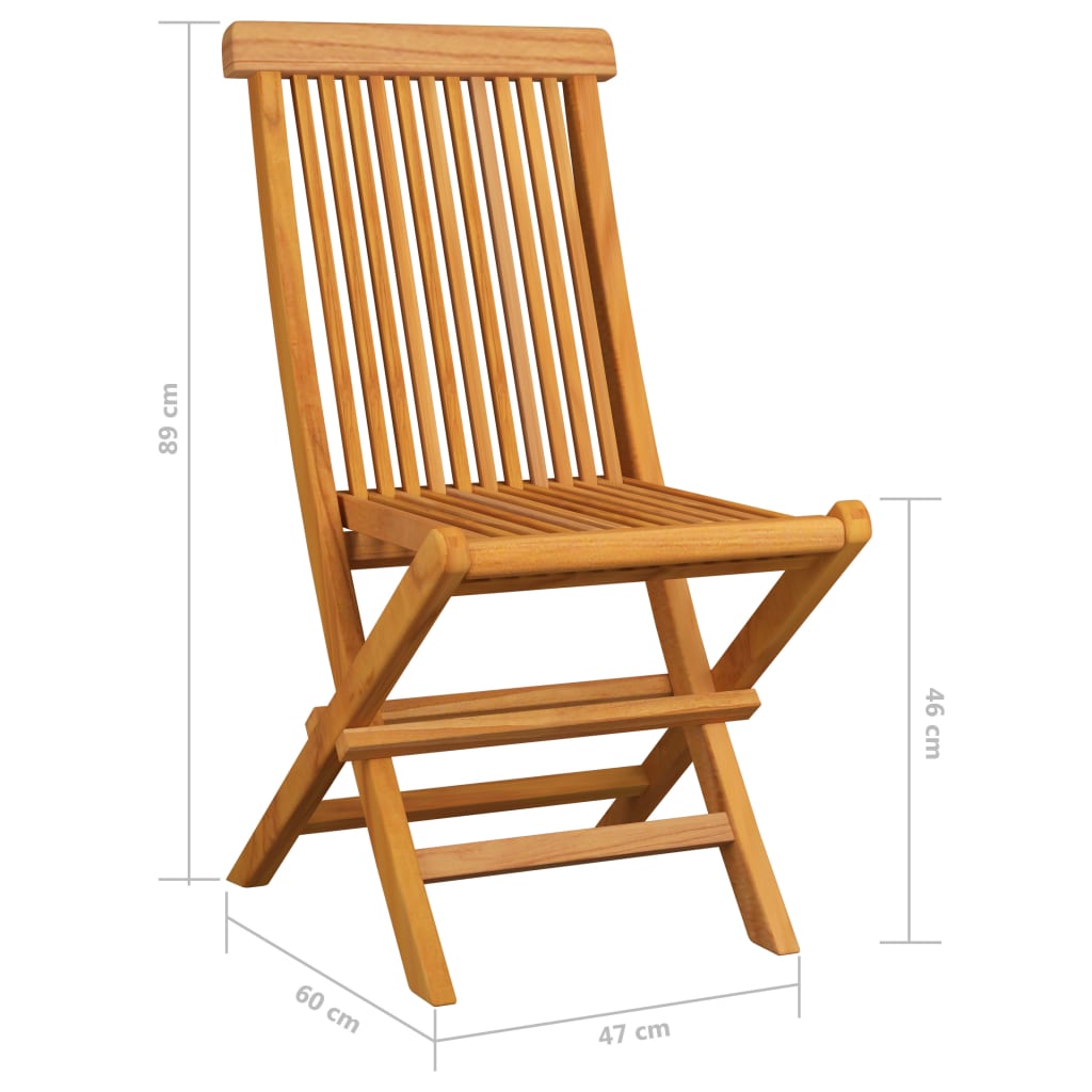 Zahradní židle s šedými károvanými poduškami 2 ks masivní teak