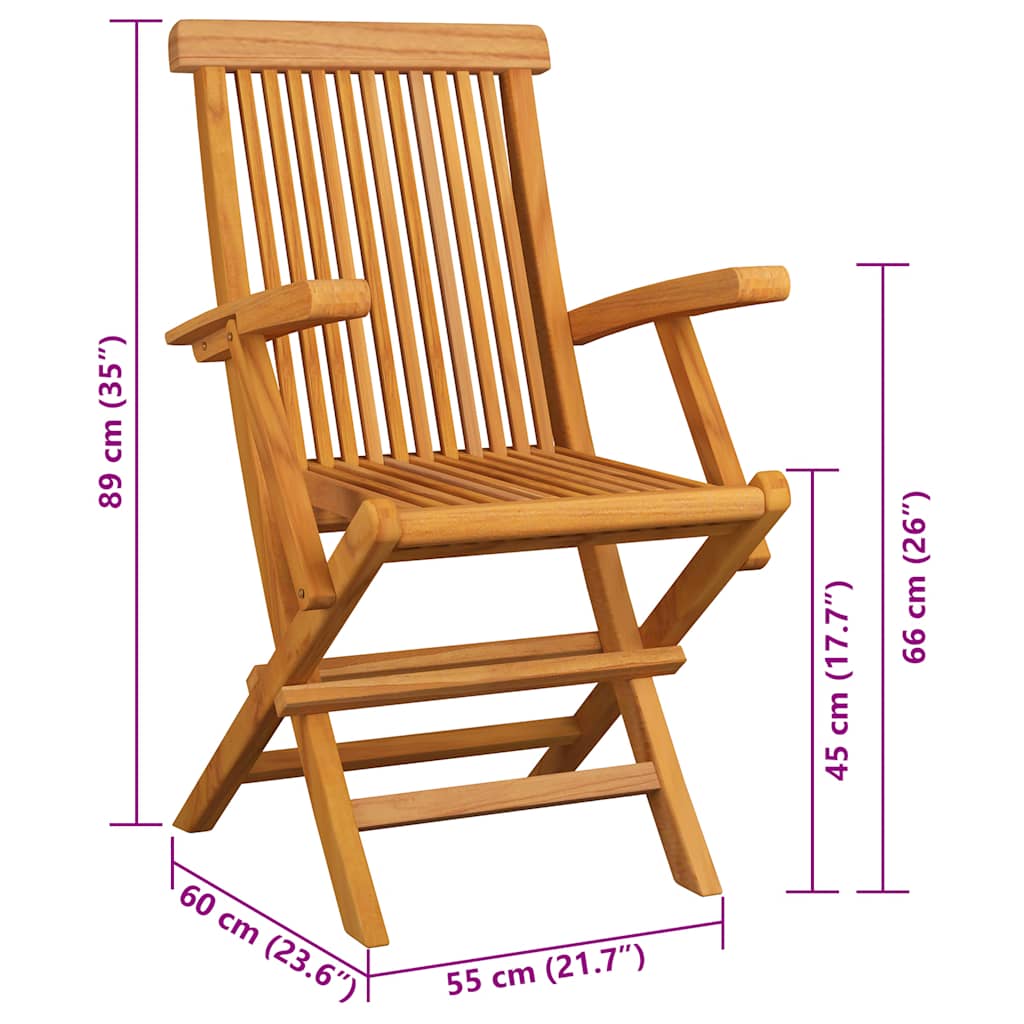 Zahradní židle s šedými poduškami 2 ks masivní teak