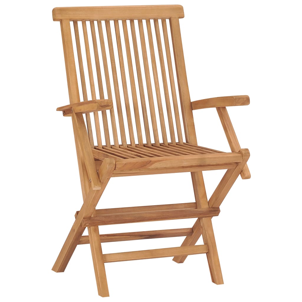 Zahradní židle se zelenými poduškami 2 ks masivní teak