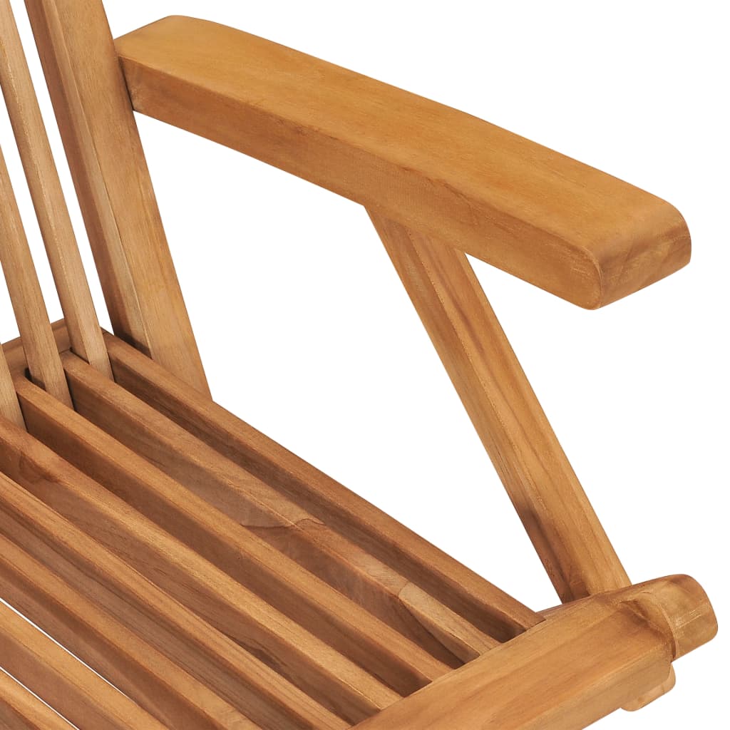 Zahradní židle se zelenými poduškami 2 ks masivní teak