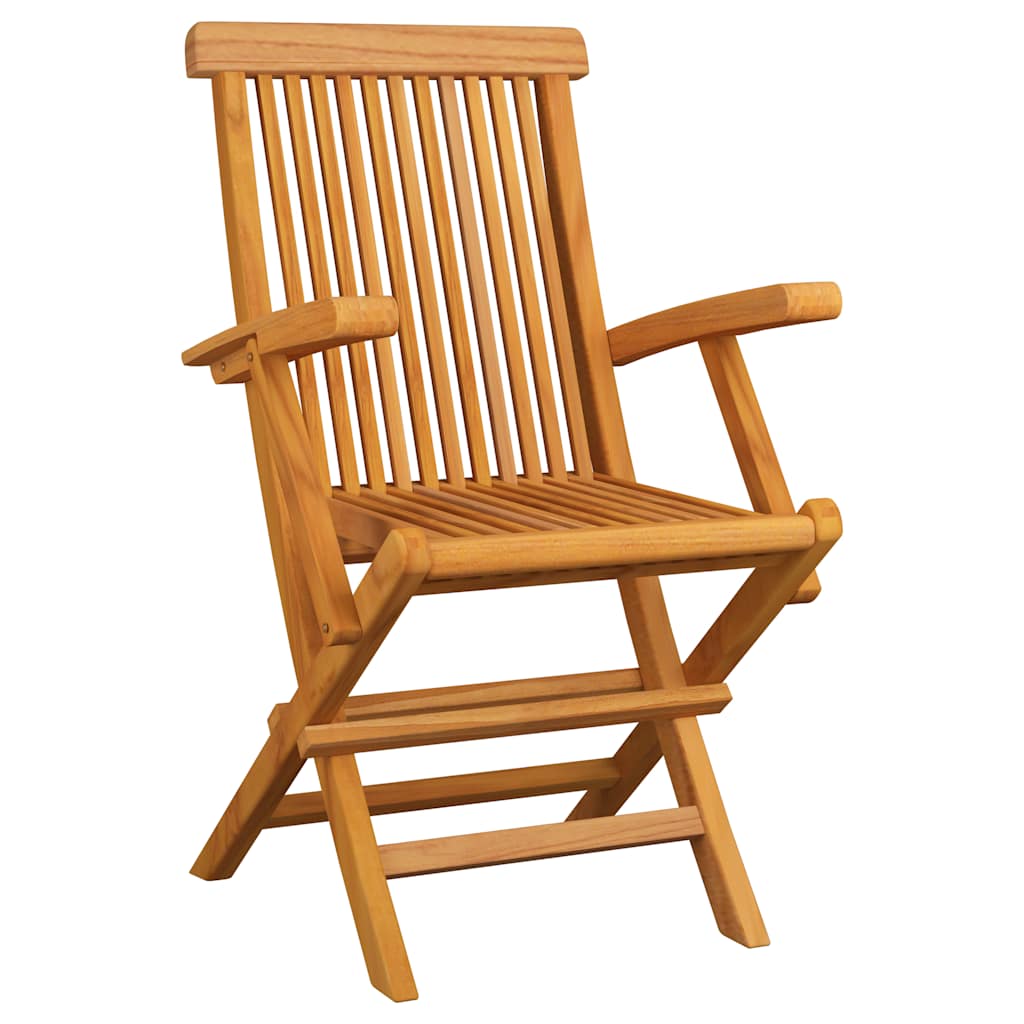 Zahradní židle s jasně zelenými poduškami 3 ks masivní teak