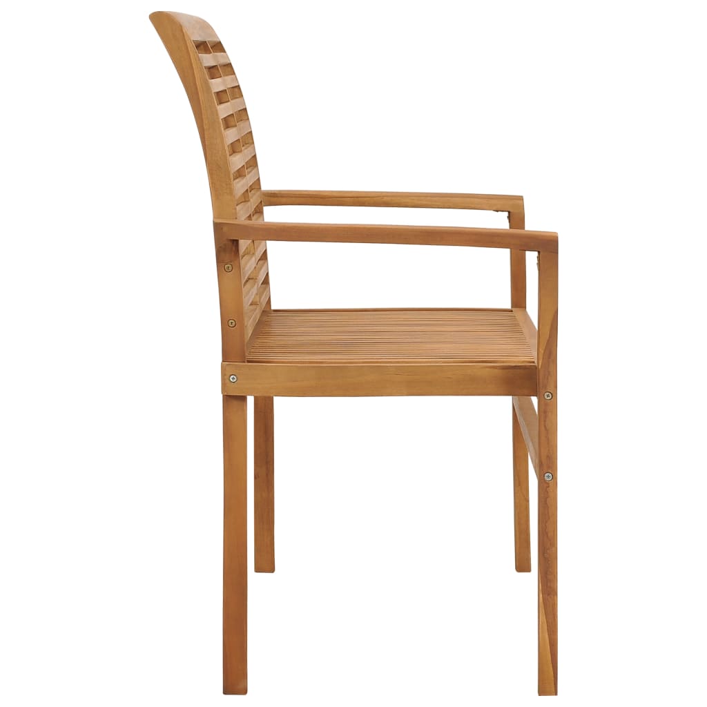 Zahradní lavice se světle modrou poduškou 112 cm masivní teak
