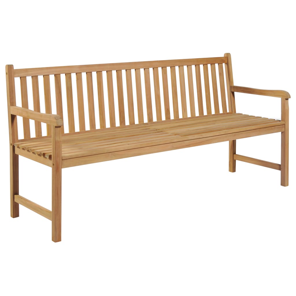 Zahradní lavice se zelenou poduškou 175 cm masivní teak