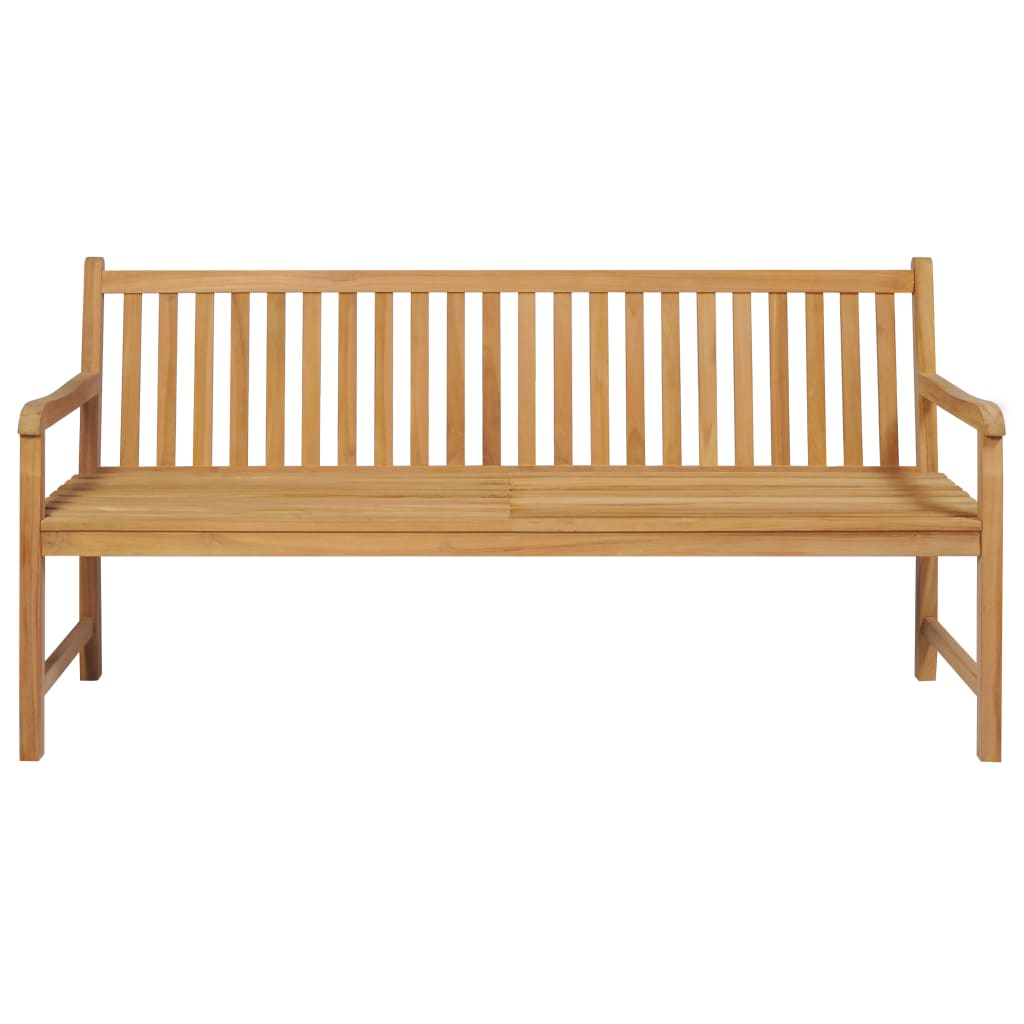 Zahradní lavice se zelenou poduškou 175 cm masivní teak