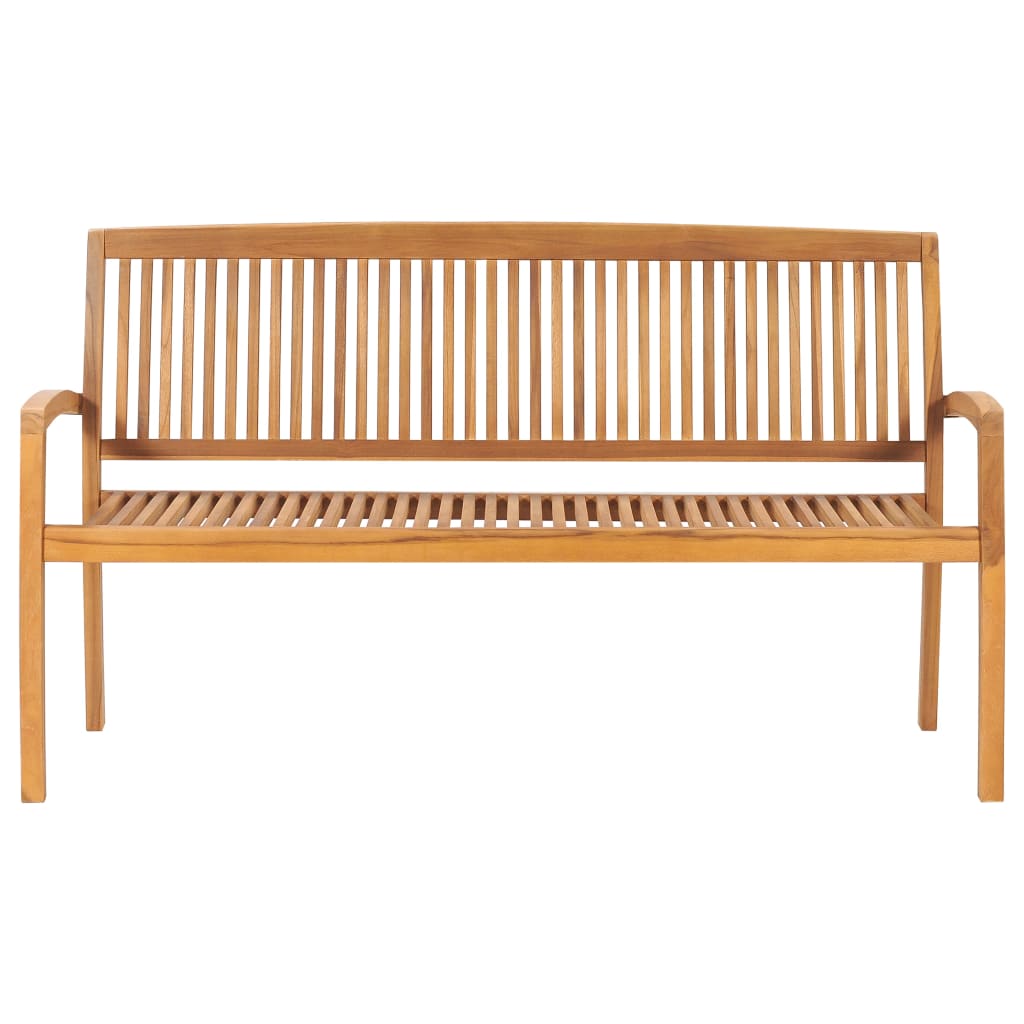 Stohovatelná zahradní lavice s poduškou 159 cm masivní teak
