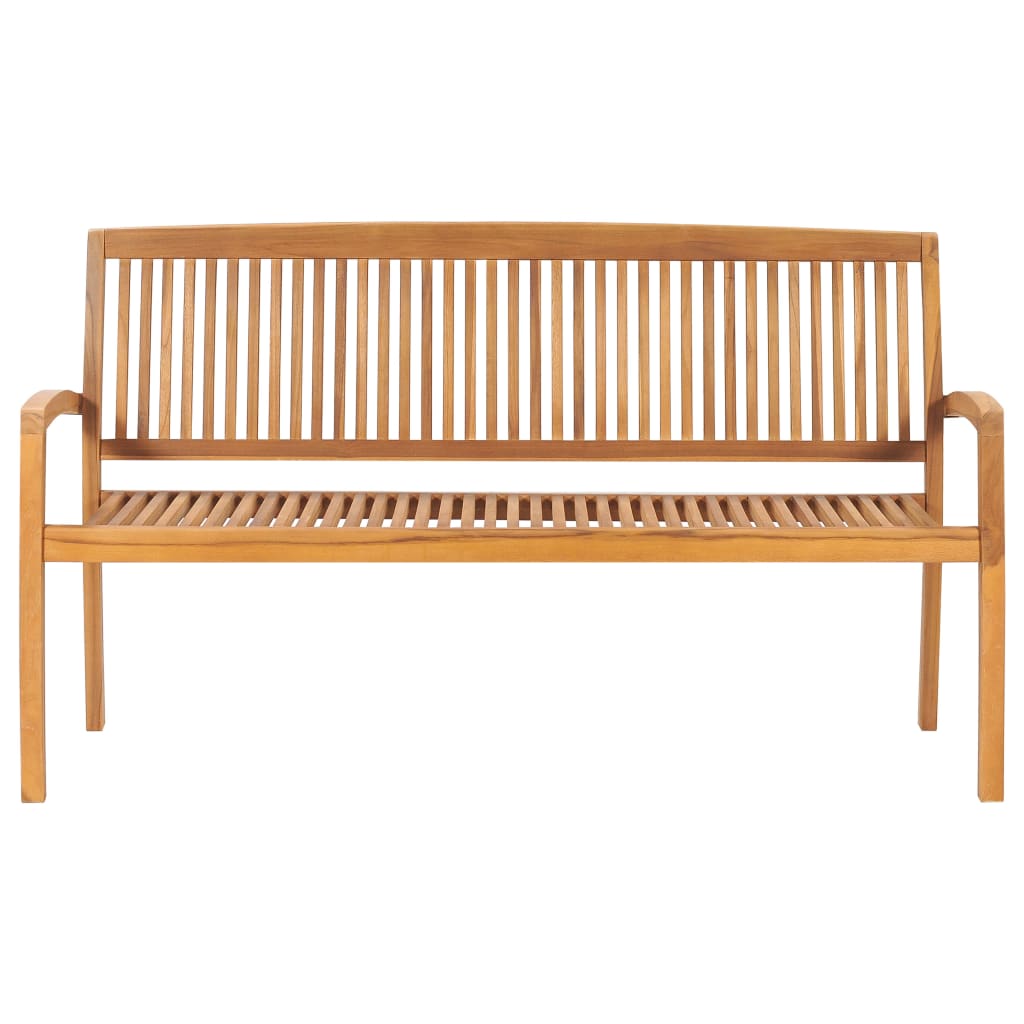 Stohovatelná zahradní lavice s poduškou 159 cm masivní teak