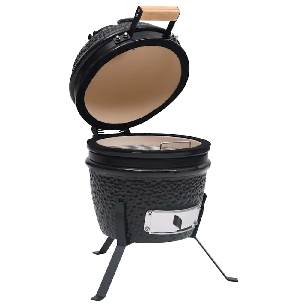 Zahradní gril a udírna 2 v 1 Kamado keramický 56 cm černý