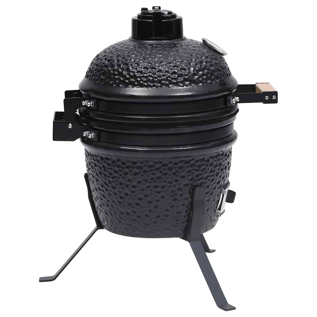 Zahradní gril a udírna 2 v 1 Kamado keramický 56 cm černý