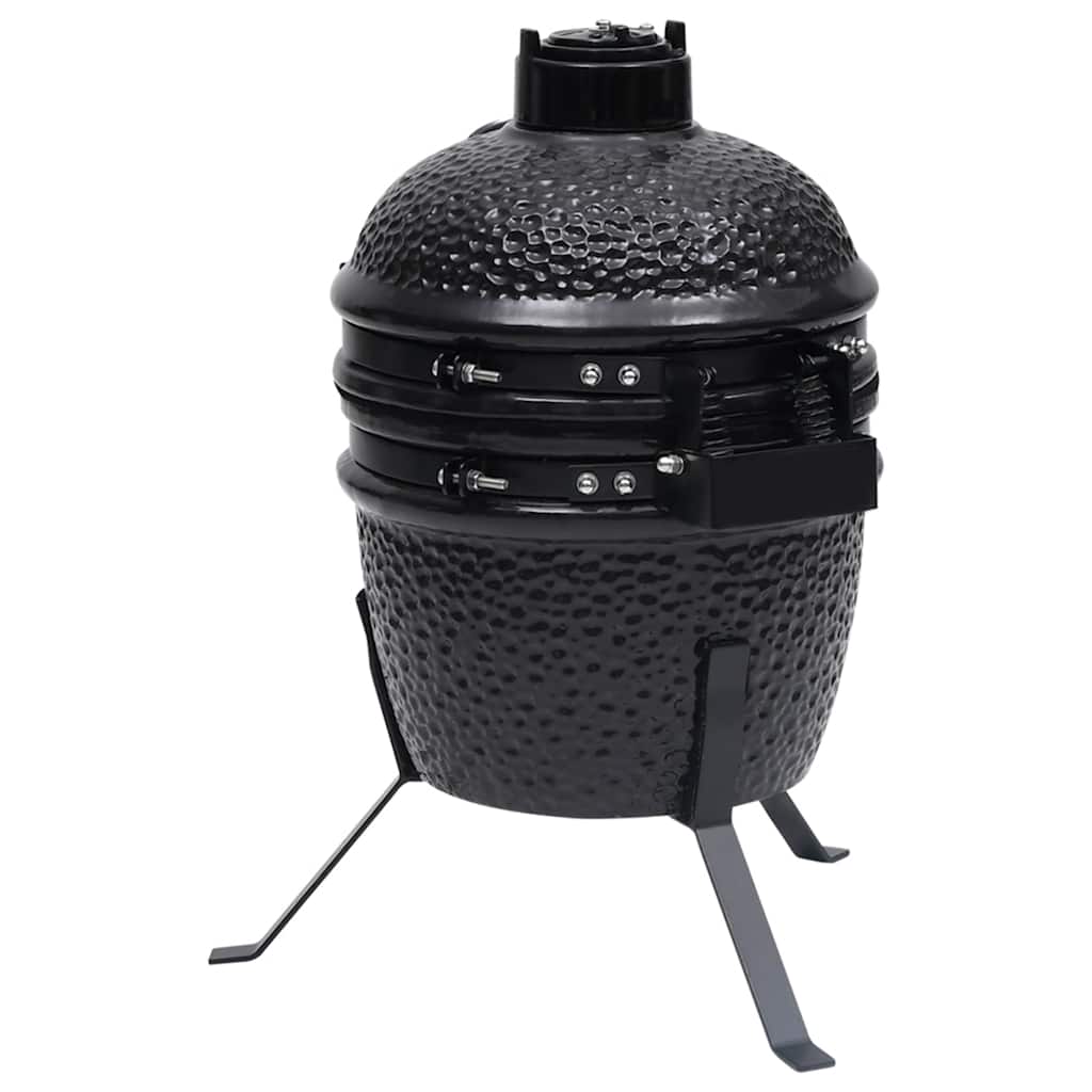 Zahradní gril a udírna 2 v 1 Kamado keramický 56 cm černý