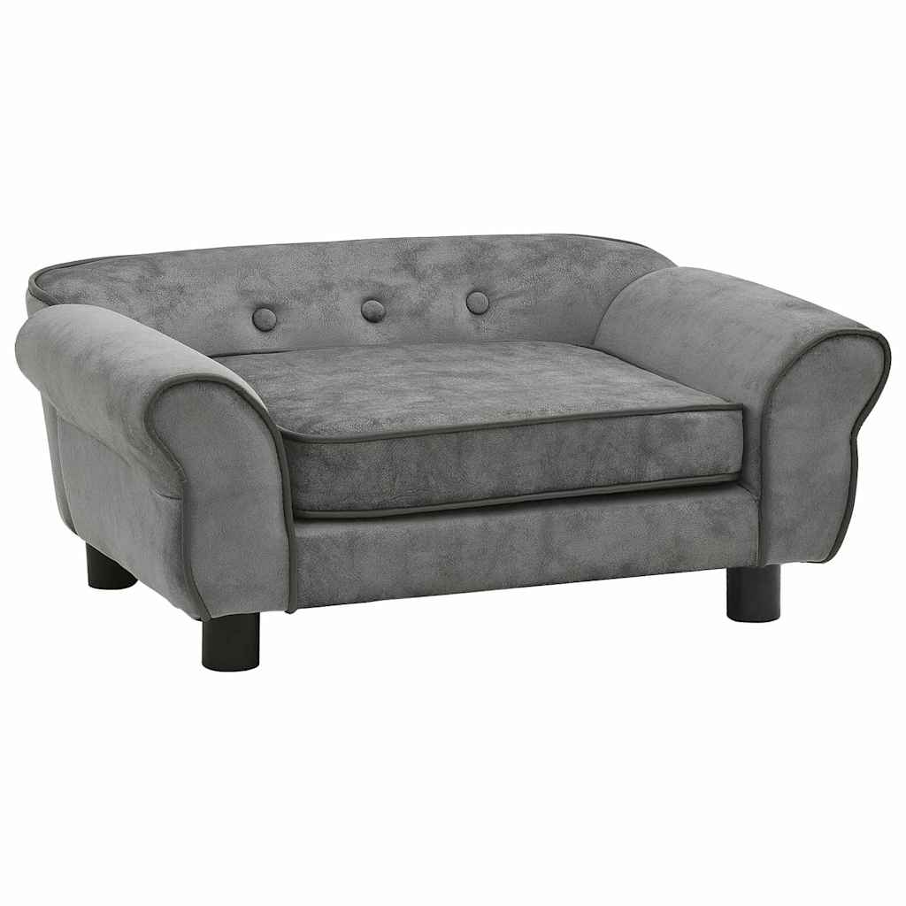 Pohovka pro psy tmavě šedá 72 x 45 x 30 cm plyš